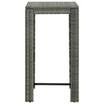 Garden Bar Table Grey 60.5x60.5x110.5 cm Poly Rattan 45872