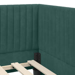 Corner Bed Frame with Headboard Dark green 100 x 200 cm Velvet 42016278