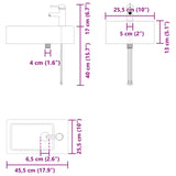 Bathroom Vanity Unit with Tap White 45.5 x 25.5 x 84 cm 889491