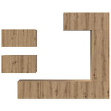 TV Cabinet Set Wall-mounted 6 pcs Artisan Oak Engineered Wood 3393248