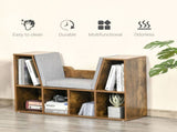 Bookcase Storage Shelf with Cushioned Reading Seat, Cube Bookshelf Organizer for Bedroom Living T3398P342299