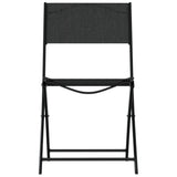 Folding Bistro Set Black Steel, tempered glass, textilene Compact 318765