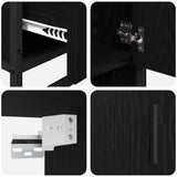 Bathroom Furniture Set 3 pcs Black Oak Engineered Wood 3402410
