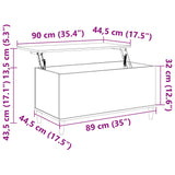 Coffee Table Sonoma Oak 90x44.5x45 cm Engineered Wood 819583
