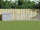Dog House with Roof Light Grey 117x1017x123 cm Galvanised Steel 3189067