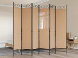 6-Panel Room Divider Beige 240 x 220 cm Fabric 42039206
