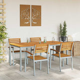 Garden Dining Set 5 pcs Grey Solid Acacia Wood 3284409