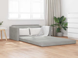 Folding Sofa Bed Light Grey 124 x 71 x 78 cm Velvet 42030515