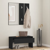 Hallway Furniture Set Black Engineered Wood 833512