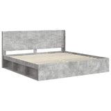 Bed Frame with Storage and Headboard Concrete Grey 180 x 200 cm 3413824