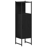 Bathroom Furniture Set with Shelf 4 pcs Black Engineered wood 3334429