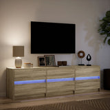 TV Cabinet with LED Sonoma Oak 180x34x50 cm Engineered Wood 3307928