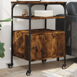 Printer Stand 3-Tier Smoked Oak 50x40x76 cm Engineered Wood 842293