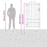 Fence Gate HORST 100 x 175 cm Metal Black Lockable 42034052