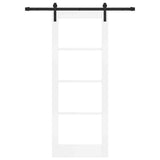 Sliding Door ORKDAL White 78 x 202 cm Solid Pine Wood and Glass 3331936