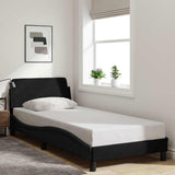 Bed Frame "Dover" Black 90x190 cm Single Fabric 373319