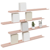 Floating Shelf Wall-mounted 4 pcs Pink 100 x 9 x 2.5 cm Steel 8003987