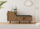 Modern Shoe Bench/ Storage Cabinet, Adjustable Storage Space for Boots or Heels, Asymmetrical Metal N896P457063N