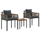 Outdoor Furniture Set Grey and Dark Grey Poly Rattan 42025233