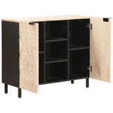 Sideboard White Wash Finish 90 x 33 x 75 cm Solid Mango Wood 4017892