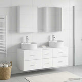 Bathroom Furniture Set 5 pcs White Engineered Wood and Glass 3406927
