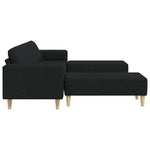 Sofa Set 3 pcs Black Fabric 3335114