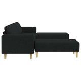 Living Room Couch 3 pcs Black Polyester 3335114