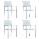 7 Piece Garden Dining Set Black and White 3099278