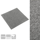 Carpet Floor Tiles 20 pcs 5 m 50x50 cm Grey 147311