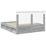 Bed Frame Grey Sonoma 160 x 200 cm Solid Pine Wood 3410988