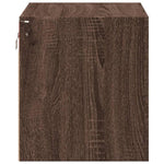 ZNTS Wall-mounted Bedside Cabinets with LED Lights 2 pcs Brown Oak 852102