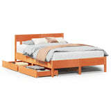 Bed Frame without Mattress Wax Brown 120x200 cm Solid Wood Pine 3301871