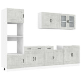 7 Piece Kitchen Cabinet Set Kalmar Concrete Grey Engineered Wood 3314735