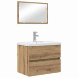 Bathroom Furniture Set 3 pcs Black Oak Engineered Wood 3393505