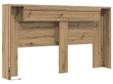 Headboard Cabinet with LED Artisan Oak 140 x 16.5 x 103.5 cm 8006540