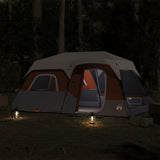 Family Tent with LED 9-Person Light Grey and Orange Quick Release 94312