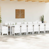 Garden Dining Set with Cushions with Cushion 17 pcs White PP 3378662