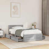 Bed Frame with Headboard without Mattress Concrete Grey 90x200 cm 3295586
