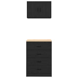Garage Cabinets 2 pcs Black Engineered Wood 3328333