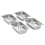 Gastronorm Containers 8 pcs GN 1/4 65 mm Stainless Steel 50901