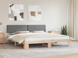 Bed Frame with Upholstered Headboard Light Grey 200 x 200 cm 3398074