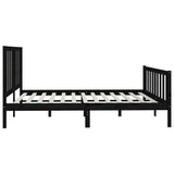 Bed Frame without Mattress Black 200x200 cm Solid Wood 3106857