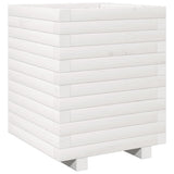 Garden Planter White 40x40x49.5 cm Solid Wood Pine 3282510