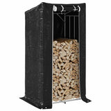 Firewood Rack with Rain Cover 100x80x200 cm Galvanised Steel 4104950
