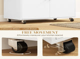 Rolling Kitchen Island with Drop Leaf, Kitchen Storage Cart with Drawer, Spice Rack and Towel Rack, T3398P378828
