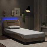Bed Frame with LED without Mattress "Hvar" Cappuccino 90x200 cm 3213910