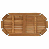 Table Top 80 x 40 x 2.5 cm Oval Solid Teak Wood Natural 42033170