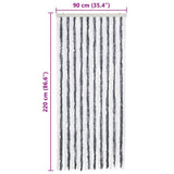 241224 Insect Curtain Grey and White 90x220 cm Chenille