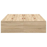 Storage Bed Frame Sonoma Oak 120 x 190 cm Engineered Wood 3335423