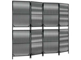 Room Divider 4 Panels Black Poly Rattan 365392